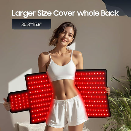 36.3"*15.8" Body Red Light Therapy Mat, Eligible Red Light Therapy Blanket, 325pcs 2in1 LEDs(660nm& 850nm), Premium Leather, Adjustable Timer & Intensity