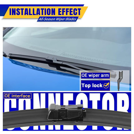 3 wipers Replacement for 2007-2017 VW Volkswagen Tiguan, Windshield Wiper Blades Original Equipment Replacement - 24"/21"/13" (Set of 3) Top Lock