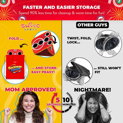 SWOOC Games - Backyard Arcade™ | 2-in-1 Bean Bag Toss Game for Kids w/Carry Bag | 5-Second Setup & Storage | Outside Toys for Toddlers | Carnival Games for Kids | Outdoor Toddler Activities