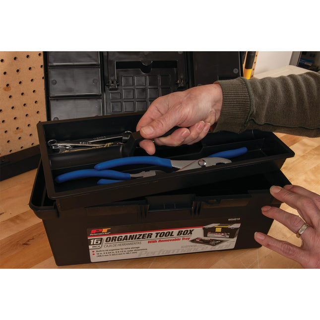 Performance Tool W54016 16-Inch Plastic Tool Box with Organizer