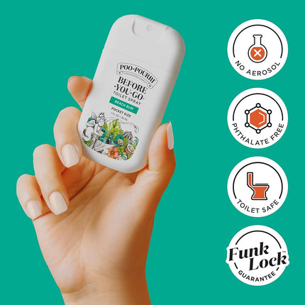 Poo-Pourri Before-You-Go Toilet Spray, Beach Bum, 1 Fl Oz Pocket Travel Size - Coconut, Orchid and Toasted Praline