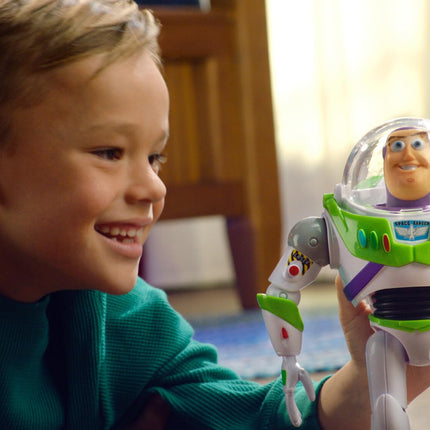 Mattel Disney and Pixar Toy Story Talking Buzz Lightyear Action Figure with Motion, Action Chop 10-inch Collectible with 30+ Sounds & Phrases, HFY34