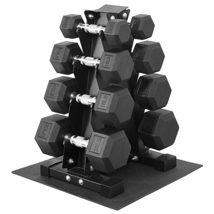 Fitvids 100LB Rubber Coated Hex Dumbbell Weight Se