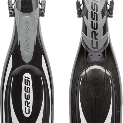 Cressi Men's Cressi Frog Plus Open Heel, Black/Sil