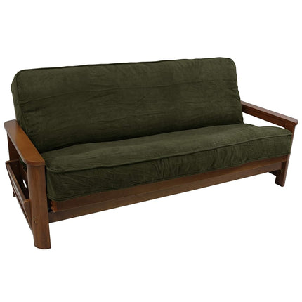Blazing Needles Solid Microsuede Double Corded 8" to 9" Futon Cover, Full, Hunter Green