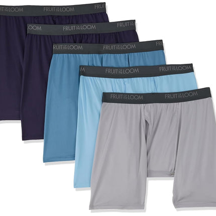Fruit of the Loom Men's Micro-stretch Boxer Briefs, Regular Leg - Micro Stretch 5 Pack Assorted Colors, M UK