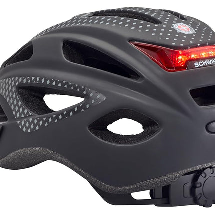 Casque de vélo adulte Schwinn Beam LED, conception réfléchissante pour la sécurité à vélo, coque légère, ajustement par molette, 58-61 cm, noir mat