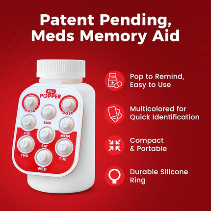 Comprimé Pill Popper, pilulier intelligent, petit aide-mémoire portable avec boutons, se fixe au pilulier, permet de suivre jusqu'à 3 doses par jour, multicolore, paquet de 3 – Produits faciles à utiliser