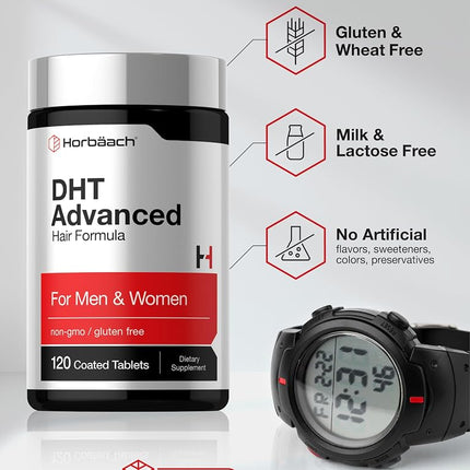 DHT Blocker | 120 Tablets | Non-GMO and Gluten Free Hair Formula Blend with Saw Palmetto, Kudzu, and Fo-Ti | by Horbaach