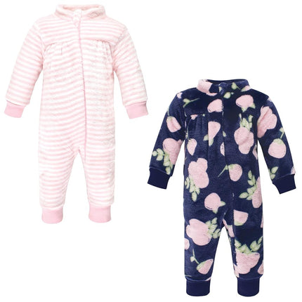 Combinaisons, grenouillères et barboteuses en molleton unisexe Hudson Baby pour bébés, motif rose marine, 0-3 mois