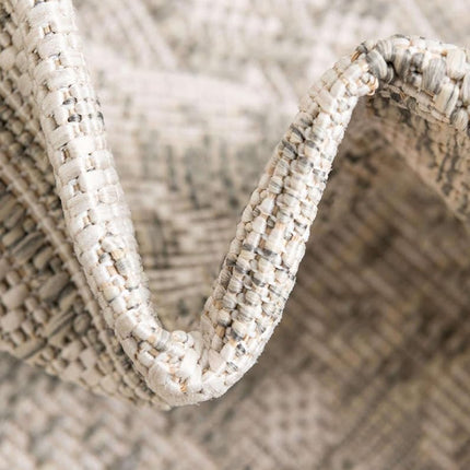 Unique Loom Outdoor Aztec Collection Area Rug - Chalca (2' 7" x 12' Runner, Light Gray/Ivory)