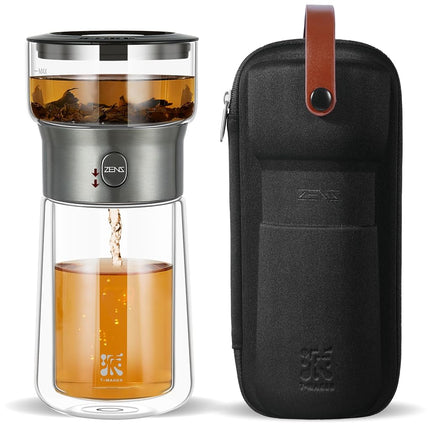 ZENS Modern Glass Tea Infuser Teapot, Smart One To