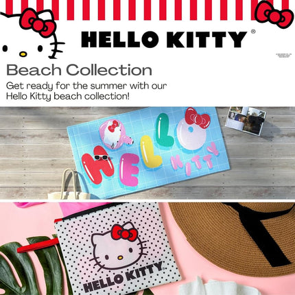 Franco Collectibles Hello Kitty Sac de plage/piscine étanche à pois pour maillot de bain, maquillage, articles de toilette (produit sous licence officielle)