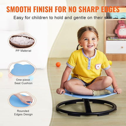 VEVOR Elephant Kids Swivel Chair, 360° Spinning, Blue, Plastic & Metal, Kids Chair, Indoor Play & Relax, Special Feature: 360° Swivel & Multiple Play Modes