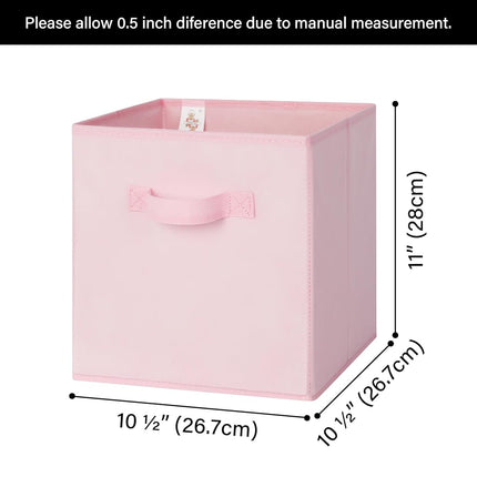 GRANNY SAYS Fabric Storage Cubes, Pack of 6 Cube Boxes 27 x 27 cm, Square Storage Baskets for Shelves, Collapsible Square Bins, Cube Unit Organisers for Organising Accessory, Pink