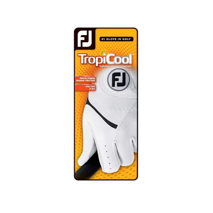 FootJoy Men's TropiCool Gloves, White, Cadet Medium/Large