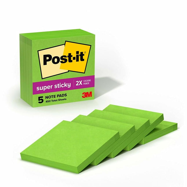 Post-it Super Sticky Notes, 3 x 3-Inches, Limeade, 5-Pads/Pack