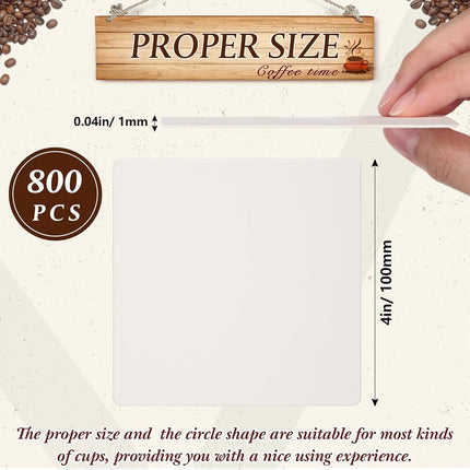 TaoBary 800 Pcs Cardboard Paper Coasters Bulk 4 Inch Square Blank,White