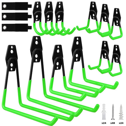 Garage Tool Storage Wall Hook Assortment Set: 15PC