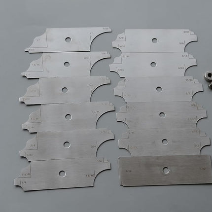 RIVERWELD 12 Piece Fillet Weld Set 1/32" increments to 1/2", 1/16" increments to 1" Welding Inspection Test Ulnar RL Gauge