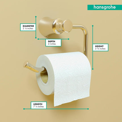 Hansgrohe 4787830 Joleena Toilet Paper Holder in Polished Nickel, 7.25-Inches Wide