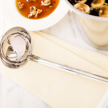 Restaurantware-Met Lux 12 Ounce Portion Ladle, 1 Multipurpose Portion Serving Spoon - Does Not Corrode, Dishwashable, Stainless Steel Portion Control Serving Utensil, Premium