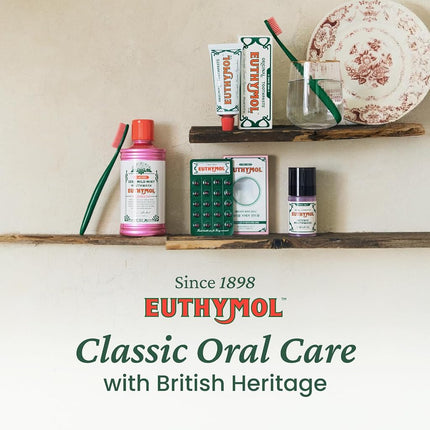 EUTHYMOL Original Toothpaste (3.7fl oz, Pack of 3) - Fluoride-Free Toothpaste for Sensitive Teeth & Gum. Bad Breath, Cavity Prevention, 12-Hour Long Lasting Freshness with Wintergreen.