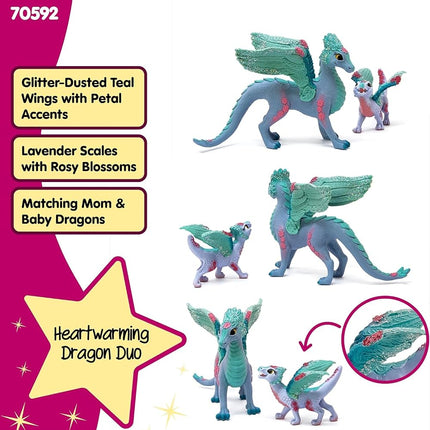 Schleich Bayala - 2Pc Flower Dragon And Baby Toy Figurine - Kids 5+ | 70592