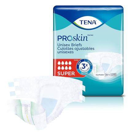 TENA Incontinence Briefs, Super, Medium 14 ea