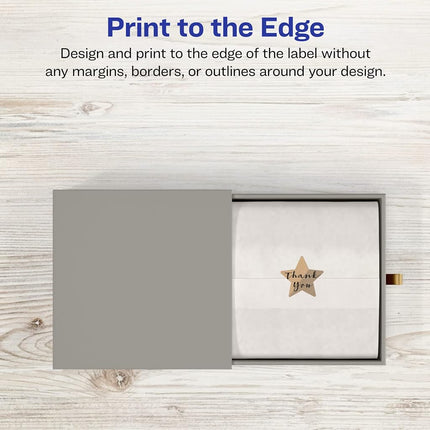 Avery Kraft Brown Star Labels with Sure Feed, 75" x .75", 4,000 Kraft Brown Labels, Print-to-The-Edge, Laser/Inkjet Printable Labels