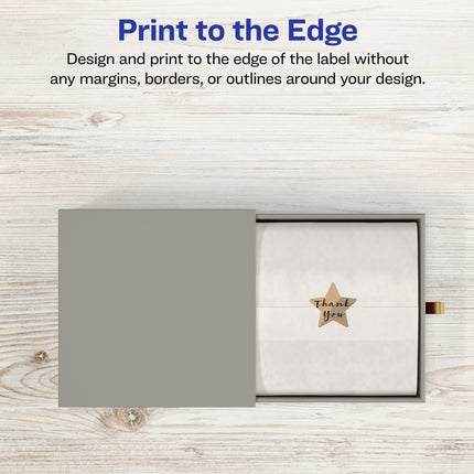 Avery Kraft Brown Star Labels with Sure Feed, 75" x .75", 4,000 Kraft Brown Labels, Print-to-The-Edge, Laser/Inkjet Printable Labels