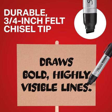 Sharpie Magnum Permanent Marker Oversized Chisel Tip Great for Poster Boards Blue 12 Count