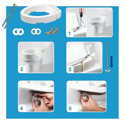 Carex Elongated Hinged Toilet Seat Riser, Adds 3.5 Inches of Height to Toilet, 300 Pound Weight Capacity, Hinged for Easy Cleaning