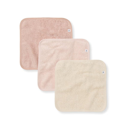 Burt's Bees Baby Infant Washcloths, 100% Organic Cotton, Soft and Super Absorbent Knit Terry & Woven Terry Wash Cloth - 3 Pack Set