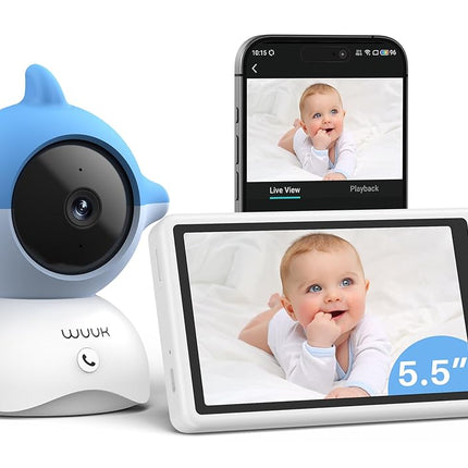 WUUK 2K Baby Monitor with Camera and Audio (Blue)