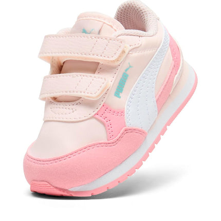 PUMA Unisex-Child St Runner Hook and Loop Sneaker, Peony-puma White, 9 Toddler