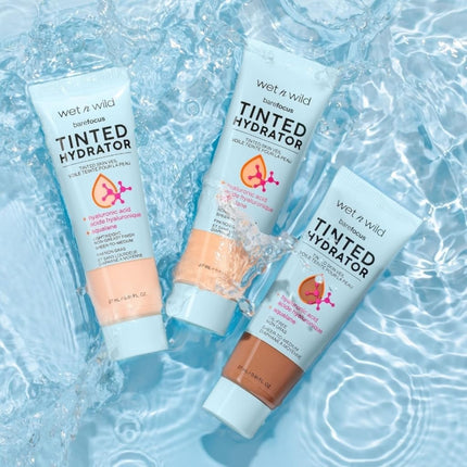 Wet n Wild, Bare Focus Tinted Hydrator, Tinted Face Cream Enriched with Hyaluronic Acid and Vegan Squalane for Radiant Skin, Light to Medium Coverage, Semi Matte Finish, Tanned Skin