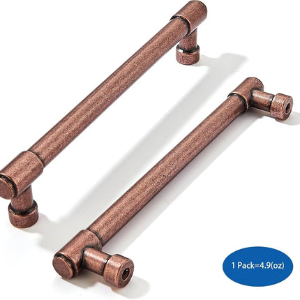 khtumeware 10 Pack 6 Inch(152mm) Vintage Antique Copper Cabinet Pulls Kitchen Cabinet Hardware for Cupboard Drawer Handles Dresser Pulls