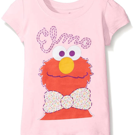 Sesame St Toddler Girls' Short Sleeve T-Shirt Shirt, Light Pink, 2T