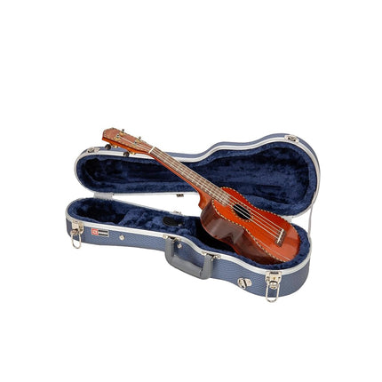 Crossrock Ukulele Hard Case, fits Soprano Ukulele, Super Lightweight ABS Molded Hard Case in Blue, (CRA860SUBL)