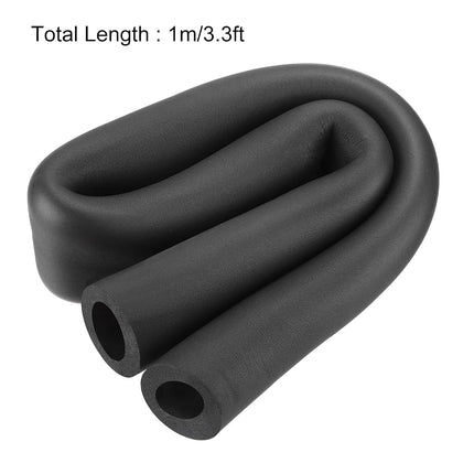 uxcell Foam Tubing for Handle Grip Support, Pipe Insulation Outside Pipe Lagging, 28mm ID 58mm OD 1m Black