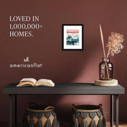 Americanflat 10x8 Photo Frames in Black - Set of 2 - Use as 7x5 Photo Frames with Mount or 8x10 Frames Without Mount - Horizontal and Vertical Formats for Wall and Tabletop