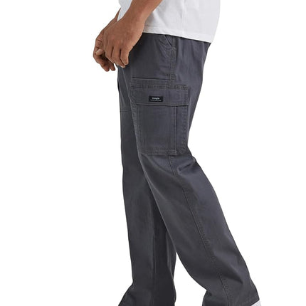 Wrangler Authentics Men's Relaxed Fit Stretch Cargo Pant, Anthracite Twill, 34W x 29L
