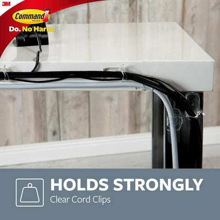 Command Round Cord Clips, Clear, 10-Clips (17017CLR-10ES)