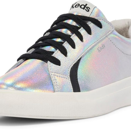 Keds Women's Pursuit Lace Up Sneaker, Silver Iride