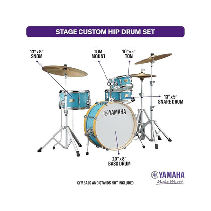 Yamaha Stage Custom Hip - Matte Surf Green One-Box 4PC Shell SBP0F4HMSG