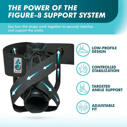 Med Spec 264014 ASO Ankle Stabilizer, Black, Medium