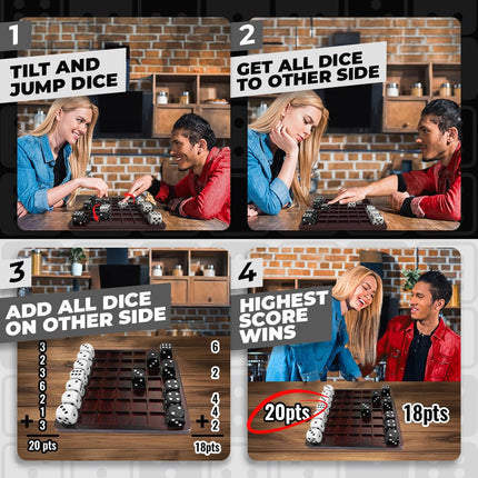 Dittle - Dice Battle | Ages 6+ | Unique Wooden Coffee Table Games for Adults and Family | Best Board Games for Kids 2 Player | Bar Games for Adults Indoor Tabletop Games | Wood Table Top Games Adult