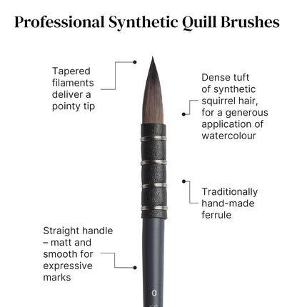 Winsor & Newton Professional Watercolour Brush, Synthetic, Gray, Eichhörnchen Mittel
