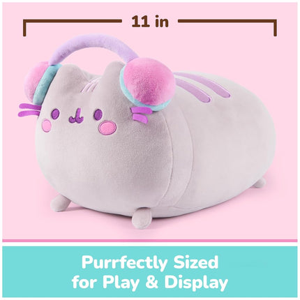 GUND Pusheen Gamer Squisheen Plush, Squishy Toy, Collectible Plush Toy, Gaming Decor, Stuffed Animal for Ages 8 and Up, Gray, 11”